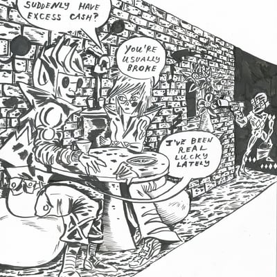 Bottomless pit comic page 6 "lucky"