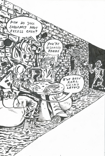 BOTTOMLESS PIT COMIC page 6 "LUCKY"