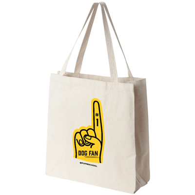 #1 dog fan tote bag