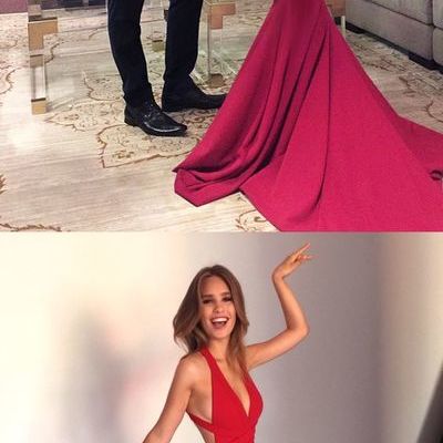 Sexy red prom evening dress,sexy red mermaid long prom dress, formal evening dress with criss cross back,pd172610 - Thumbnail 4