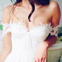 Off the shoulder white Beach Wedding Dresses Brial Gowns-1
