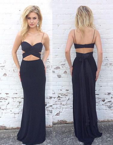 Sexy 2 Peice Black Long Prom Dresses for women