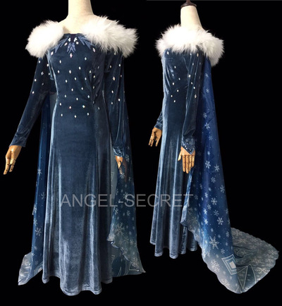 J997 OLAF'S FROZEN ADVENTURE Elsa dress Short Cape version (150CM)