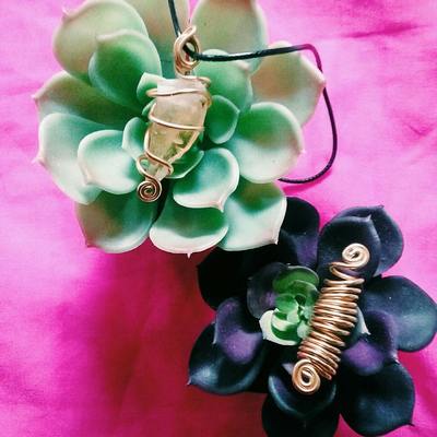 Wrapped Crystal Pendants