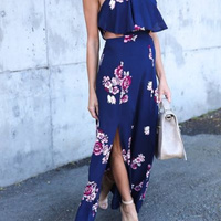 Steph Floral Maxi Halter Dress - Thumbnail 3
