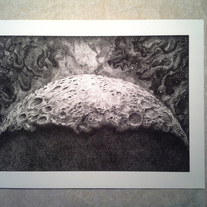 Moon Art Print [Moon Ink Stipple Drawing Archival Print]
