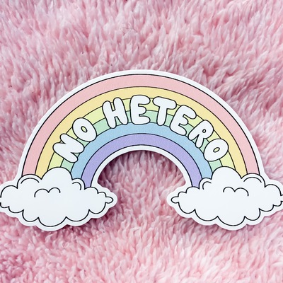 No hetero vinyl sticker