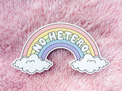 NO HETERO vinyl sticker