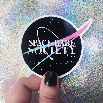 Space babe society vinyl sticker