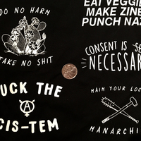 maim your local manarchist - screen-printed patch on canvas - Thumbnail 1