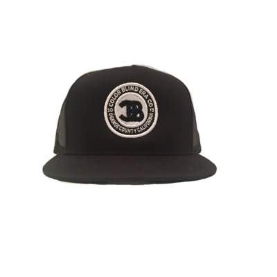 Trucker hat-white on black