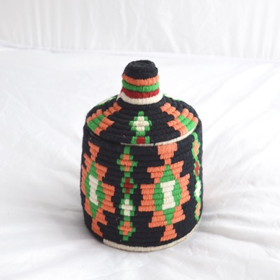  sold sold sold berber basket handwoven vintage moroccan wool lidded basket