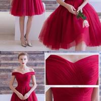Off The Shoulder Homecoming Dress,Short Prom Dress,Sexy Sweet 16 Dress - Thumbnail 1