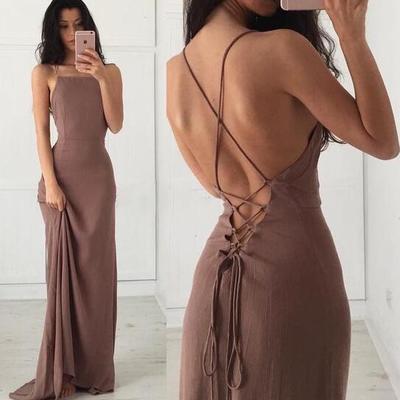 Sexy backless long prom dress, sheath formal gown,beautiful prom/evening dress