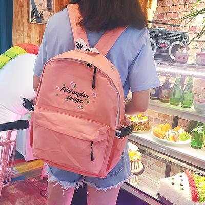 Harajuku flower embroidered waterproof backpack