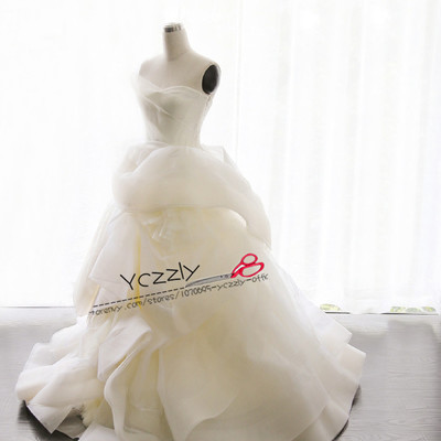 Elegant ball gown sweetheart organza wedding dresses 2017 long ruffles tiered pleat wedding gowns china bridal gowns rw183