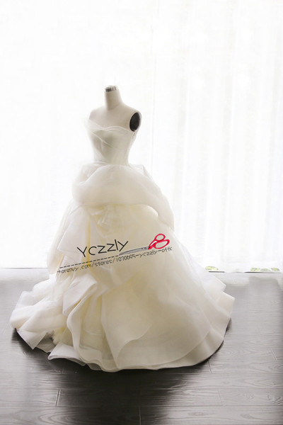 Elegant Ball Gown Sweetheart Organza Wedding Dresses 2017 Long Ruffles Tiered Pleat Wedding Gowns China Bridal Gowns RW183