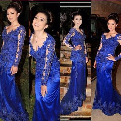 Mermaid satin prom dresses lace floor length women dresses