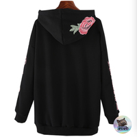 DON'T TALK TO ME ROSE EMBROIDERY HOODIES  - Thumbnail 3