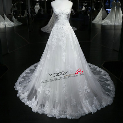 Simple cheap wedding dress made in china long sweetheart lace appliques beading a-line wedding dress 2017 pus size rw189