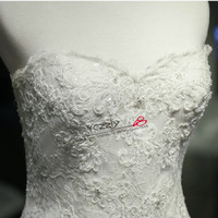 Simple Cheap Wedding Dress Made In China Long Sweetheart Lace Appliques Beading A-line Wedding Dress 2017 Pus Size RW189 - Thumbnail 3