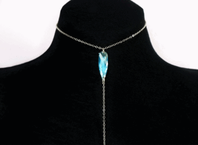 Crystal Drop Choker / silver