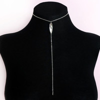 Crystal Drop Choker / silver - Thumbnail 2