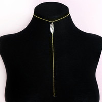 Crystal Drop Choker / gold - Thumbnail 1