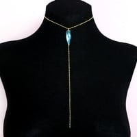 Crystal Drop Choker / gold - Thumbnail 2
