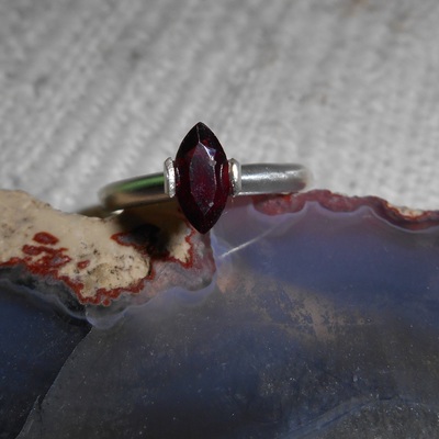Sterling silver garnet ring