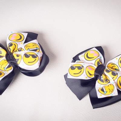 Emoji pinwheel pig tail set