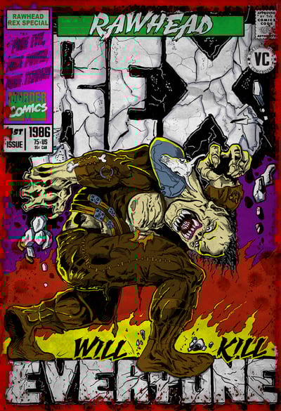 The title doesn't lie! RAW HEAD REX  Will kill everyone! 13x19 poster print