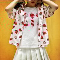 *Free Ship* Strawberry Printed Blouse - Thumbnail 2