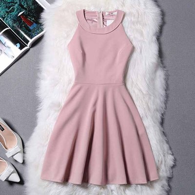 Pink halter summer short dresses, teen girls dresses, pink dresses