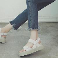 2017 Wild Muffled Sandals Female Summer Flat Bottom Students Casual Magic Paste Women Shoes Tide - Thumbnail 4