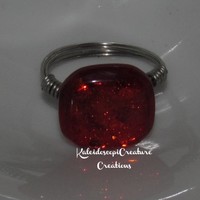 Red Sparkles Ring - Thumbnail 1