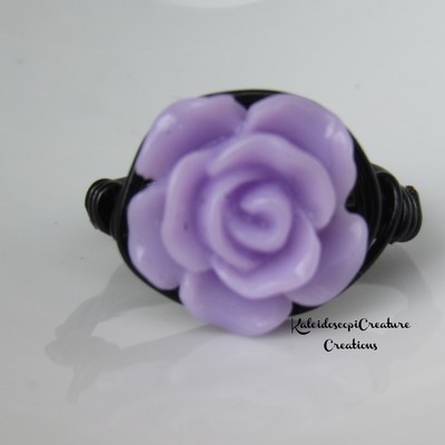 Pastel purple rose ring (large)