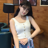 Lace up faux leather tank top - Thumbnail 1