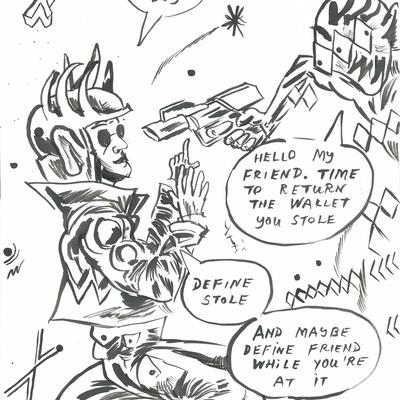 Bottomless pit comic page 7 "define friend"