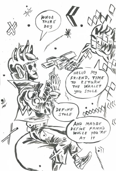 BOTTOMLESS PIT COMIC page 7 "DEFINE FRIEND"