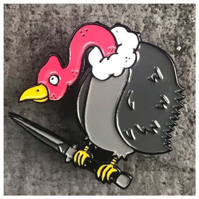 Stab buzzard enamel pin 000