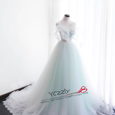 Romantic green lace beach wedding dress 2017 sexy backless appliques pearls ruffles plus size wedding gowns china bridal gowns rw202
