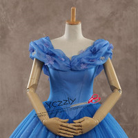 Cinderella Wedding Dress 2017 Luxury Blue Ball Gown Princess Crystal Bridal Gowns RW211 - Thumbnail 2