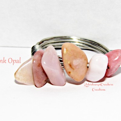 Pink opal chip ring