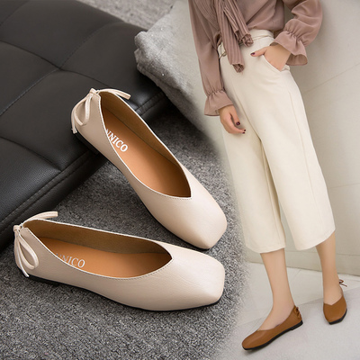 Vintage Doudou Grandma Shoes Frontal Sole Low Sole Ladies Single Shoes Female Summer 2017 New Korean Bunny Shoes