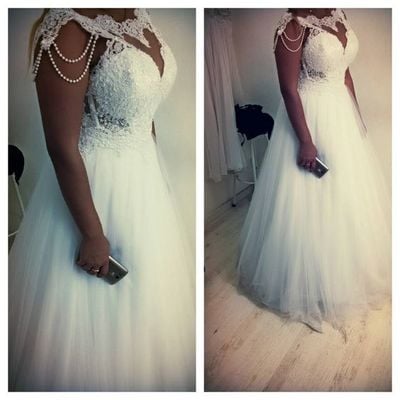 Plus size wedding dress bridal gowns with beaded - Thumbnail 5