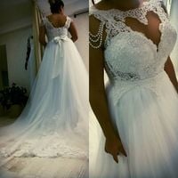 Plus Size Wedding Dress Bridal Gowns with Beaded - Thumbnail 3