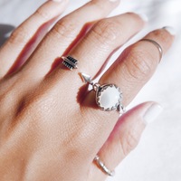 Mini Oval Mother Of Pearl Ring  - Thumbnail 1