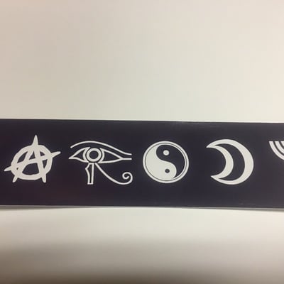 Parody (coexist) bumper sticker