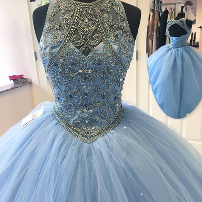 Ball gown prom dresses,blue a-line scoop floor-length elastic woven satin prom dresses evening dresses sky577
